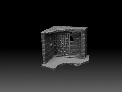 Dungeon walls and door 3D print model