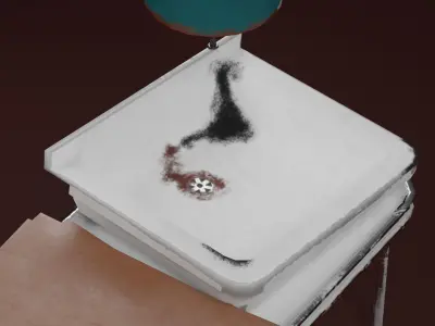 Outdoor washstand with sink Low-poly 3D model