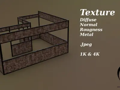 Stall stand 17 R Low-poly 3D model