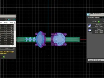 Solitaire Women Light Weight Marquise Round Stone Band Ring 3D print model