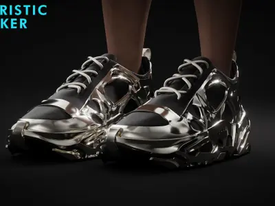 Futuristic Sneaker Shoes 3D model