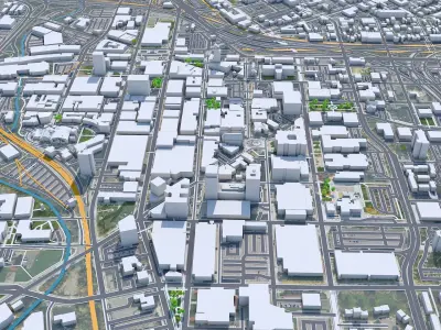 Syracuse City New York USA Low-poly 3D model