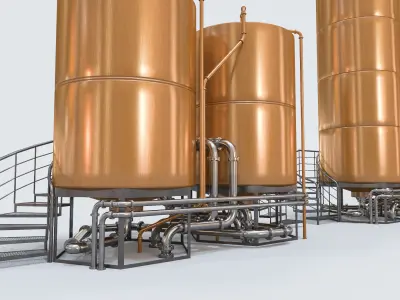 beer tanks for brewery and bar entourage 3D model