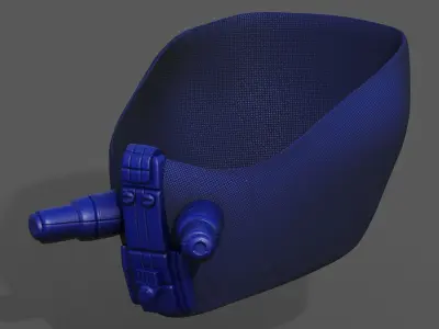 Gas mask respirator scifi futuristic  Low-poly 3D model