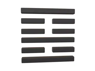 I Ching Hexagrams 22 bi v1 001 Low-poly 3D model