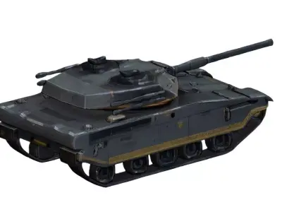 Futuristic Sci-Fi Battle Tank  Low-poly 3D model