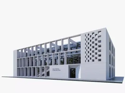 gallery building Low-poly 3D model
