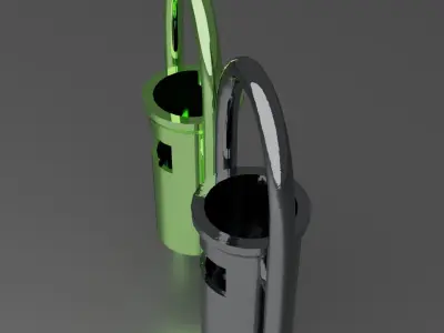 Trashbin pair of vending machines Low-poly 3D model