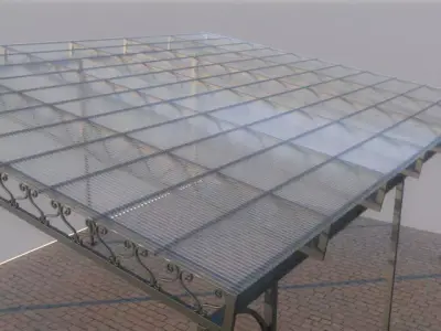 Carport advertisement billboard with cover 3D model