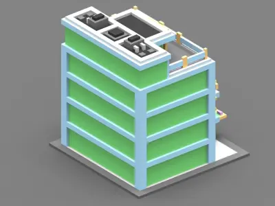House Voxel - 17 Low-poly 3D model