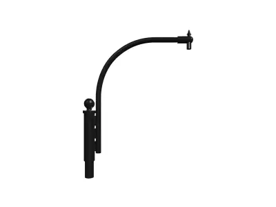 Post-Arm-2 wall mount with hook 3D model