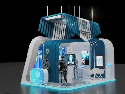 Cyber Security Booth 3D model