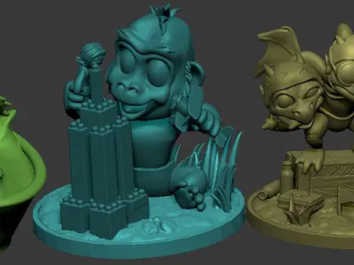 Baby Godzilla bath time 3D model