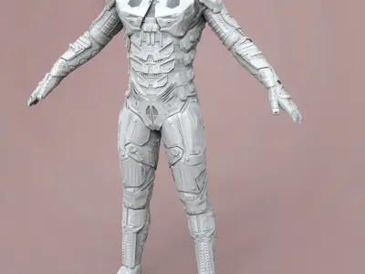 Sci Fi Cyberpunk Male Suit Low-poly 3D model