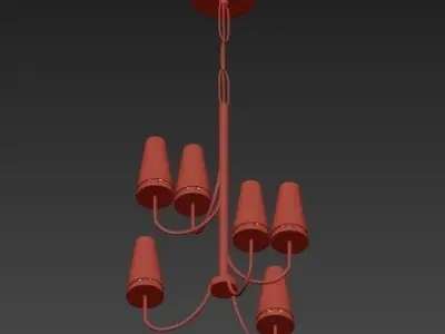 Marcel 6Lt Chandelier White 3D model