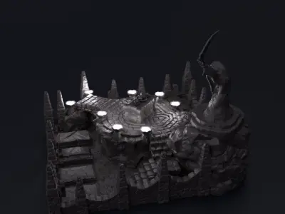 Undead Shrine Tabletop Terrain 28 MM 3D print model