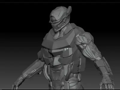 Cyborg Soldier V2 highpoly Zbrush 4r7 3D model