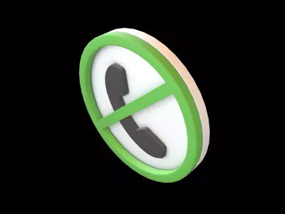 Prohibited Phone Symbol V1 004 Low-poly 3D model