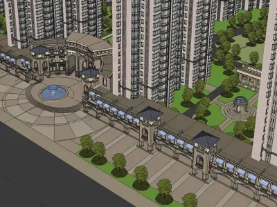 classical residential tower  3D model