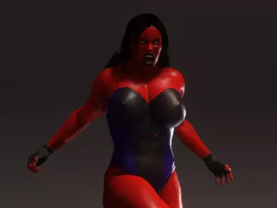 Red She-Hulk  Low-poly 3D model