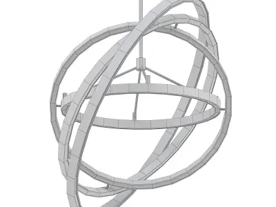 Cassini circular pendant light in gold 3D model