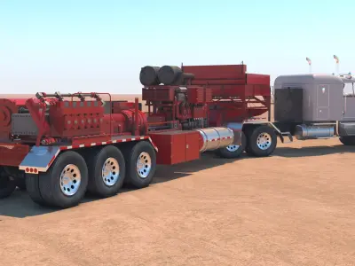  Frac Pack - Pumper Blender Sandhog and Missile Trailer 