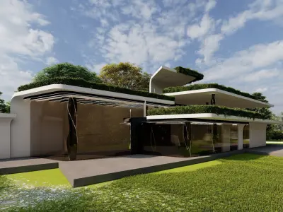 Futuristic Organic Villa - 3D Architectural Model 3D model