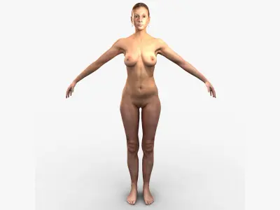 Rigged Realistic Female Character with Bikini 3D model
