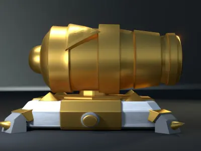 Cannon - Clash of Clans - Gold  Free low-poly 3D model