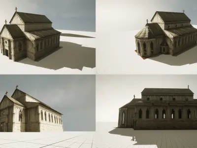 Medieval Modular House Low-poly 3D model