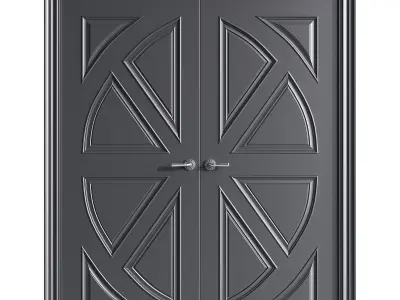 Modern entrance door 64 3D model