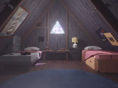 Gravity Falls Attic Furniture Set 3D Model Pack