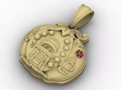 Fantasy Pumpkin Cottage Pendant  3D Printable  Model 3D print model