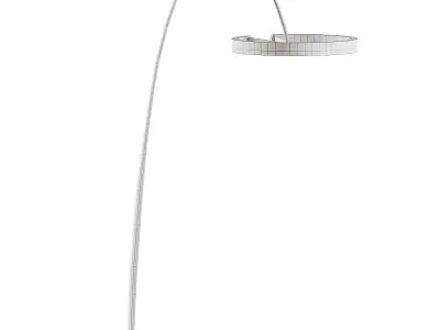 Rotatable Minimalist Gold Loop Floor Standing Light 3D model
