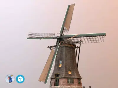 Holland WindMill Low-poly 3D model