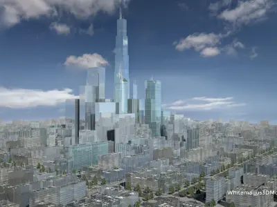 High Rise City VI Low-poly 3D model