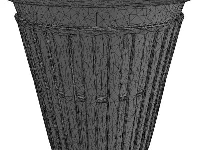 Realistic Metal Mesh Waste Bin Low-poly 3D model