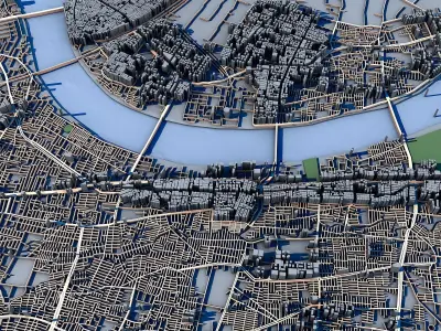 Cityscape Surat India 3D model