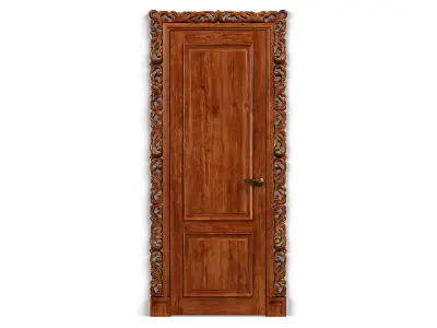 Door0045 ornate wooden door 3D model