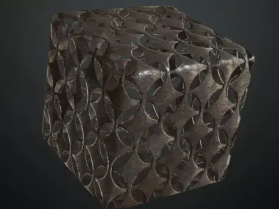 Dirty Metal Grill Transparent PBR Seamless Texture