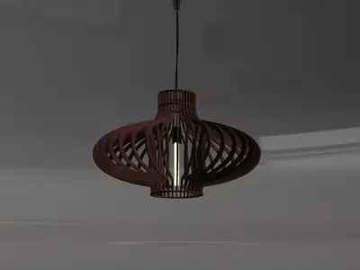 Wood Pendant Lamp 3D model
