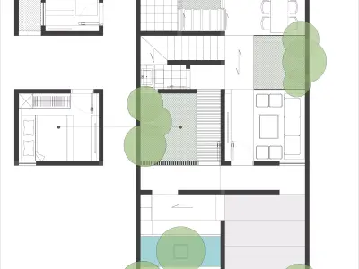 3D Model Modern Minimalist 2 Story House in Contemporary Style 3D model