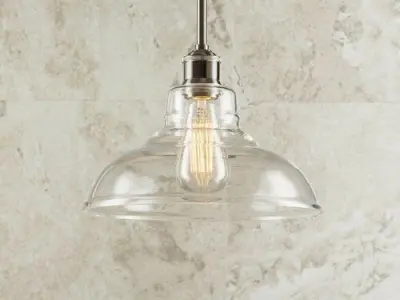 Polished Chrome Fresno Dome Light Single Dome Pendant 3D model