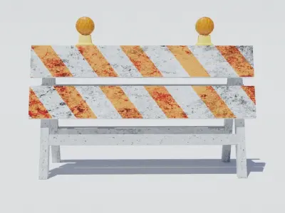 Construction Barrier Low-poly 3D model