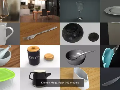 Kitchen 3D Model Mega Pack