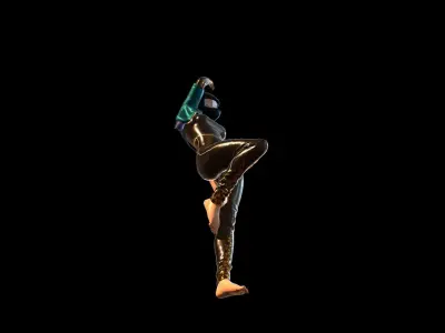 Sci-Fi Biker Girl Character 3D model