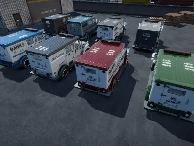 Armored security truck unity asset Low-poly 3D model