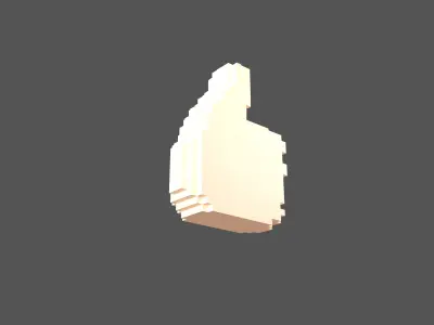 Voxel Like Button v1 003 Low-poly 3D model