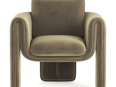 Floria Velvet Chair 3D model