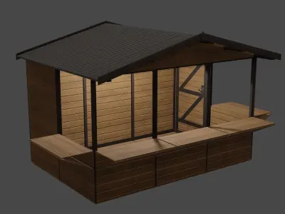 christmas market house Low-poly 3D model